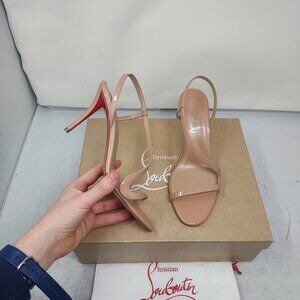 Christian Louboutin Nude Blush Rosa Z Slingback Strappy Heel Sandal